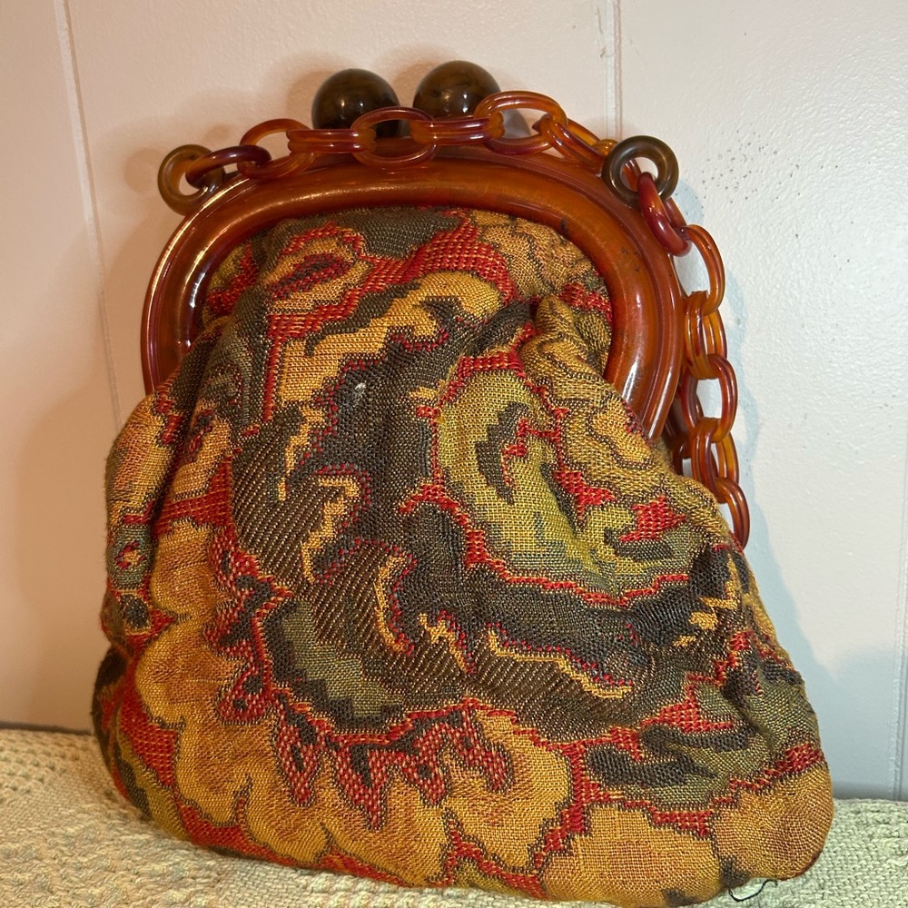 Vintage Coin Purse Carpet Bag Purse - Picture 4 of 12
